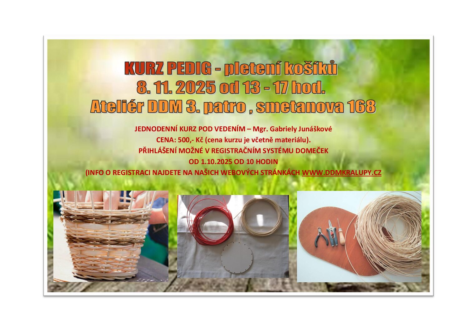 Kurz Pedig pro dospělé – pletení košíků